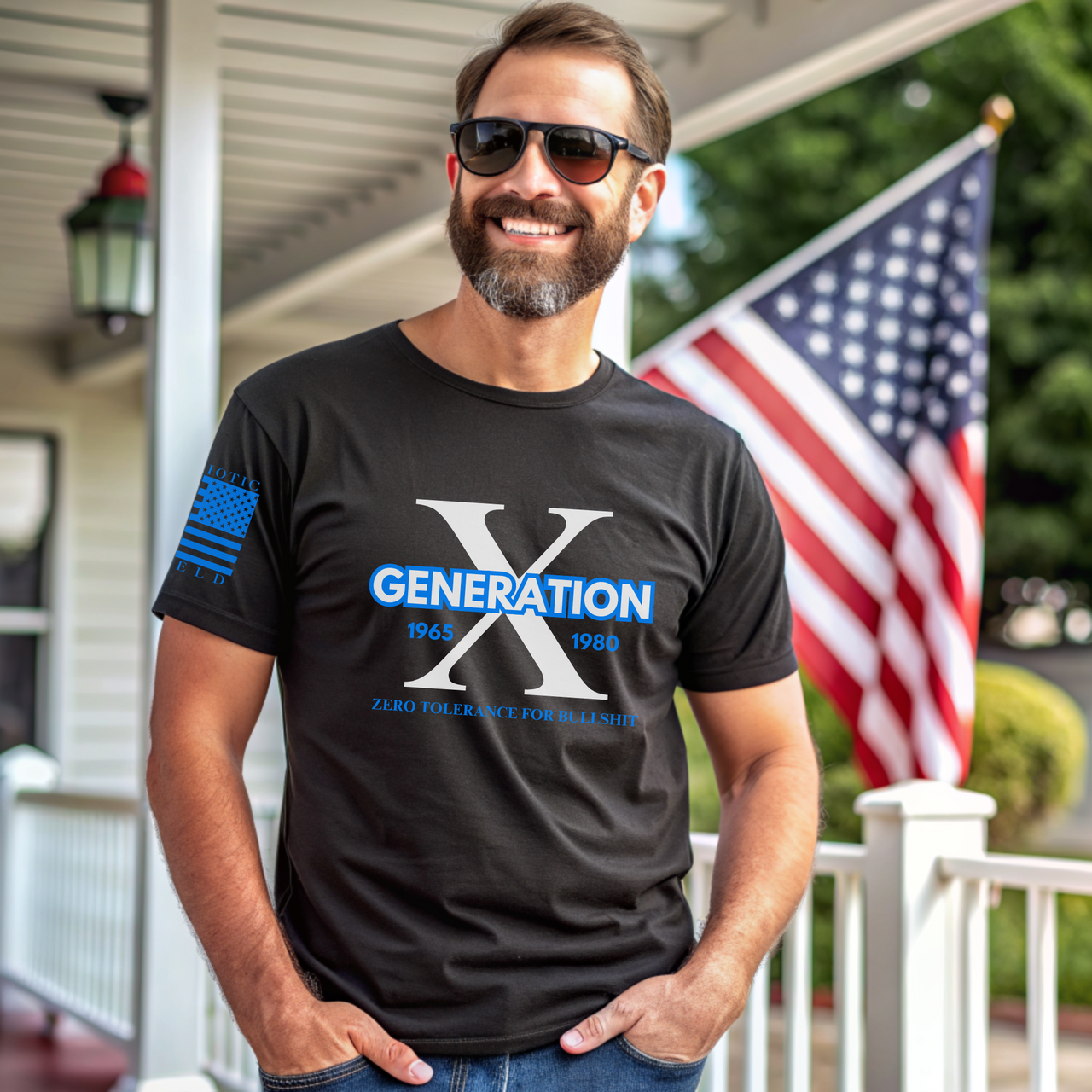 Durable Generation X T-Shirt for bold and proud patriotic gen xers.