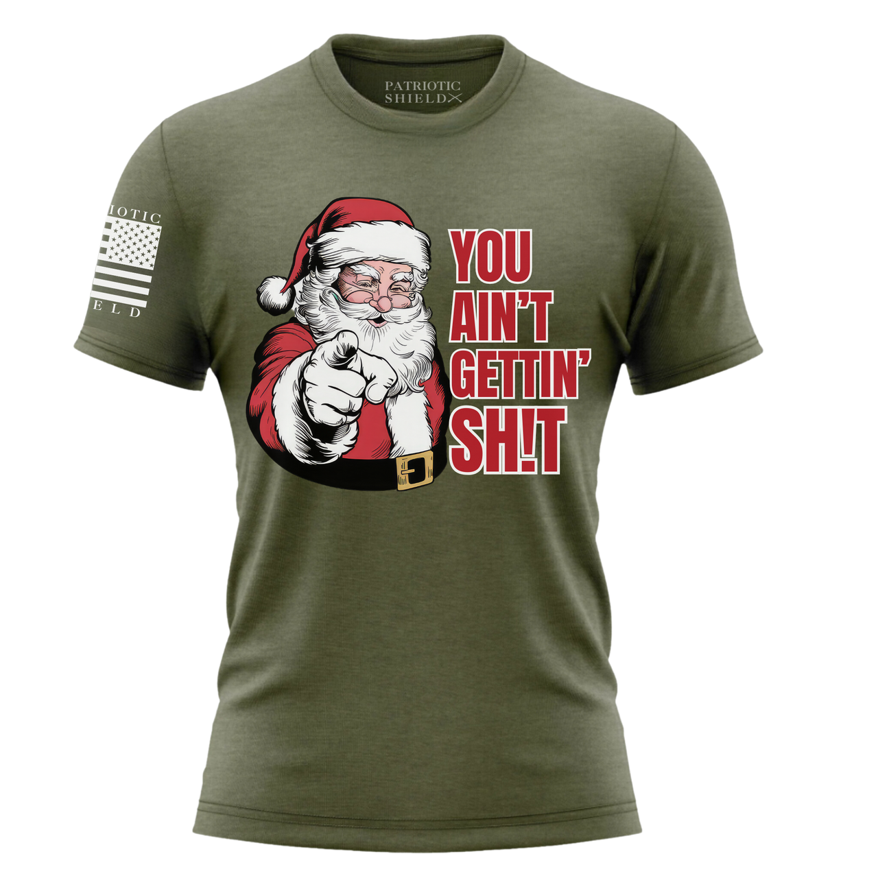 Veteran-family Owned Funny Holiday Shirt - Christmas Sarcasm Tee. military green