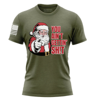 Thumbnail for Veteran-family Owned Funny Holiday Shirt - Christmas Sarcasm Tee. military green