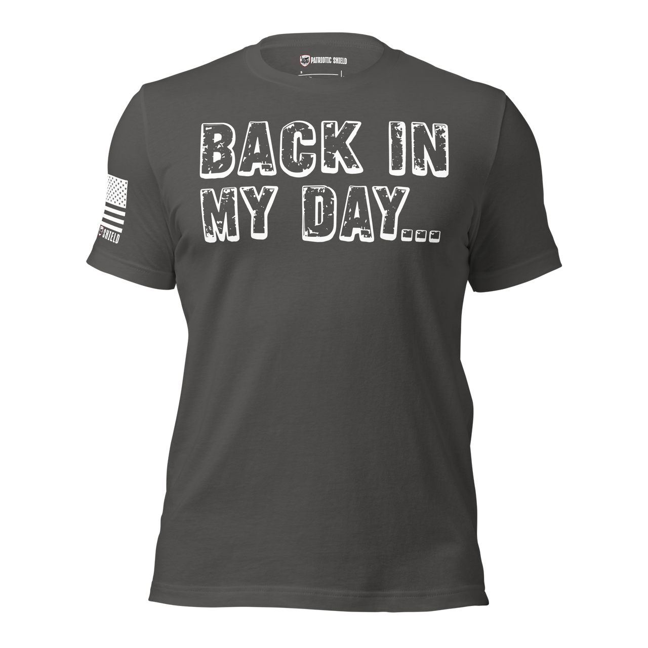 Premium cotton nostalgic men’s t-shirt. asphalt