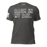 Premium cotton nostalgic men’s t-shirt. asphalt