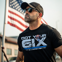 Bold American defiant shirt with Got Your Six slogan