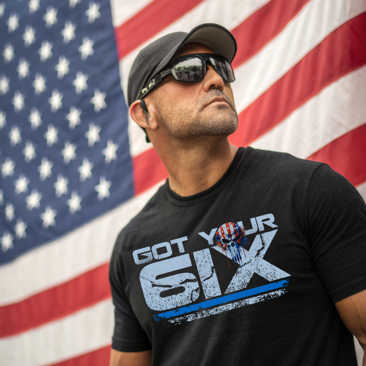 Veteran-family owned patriotic graphic tee for warriors