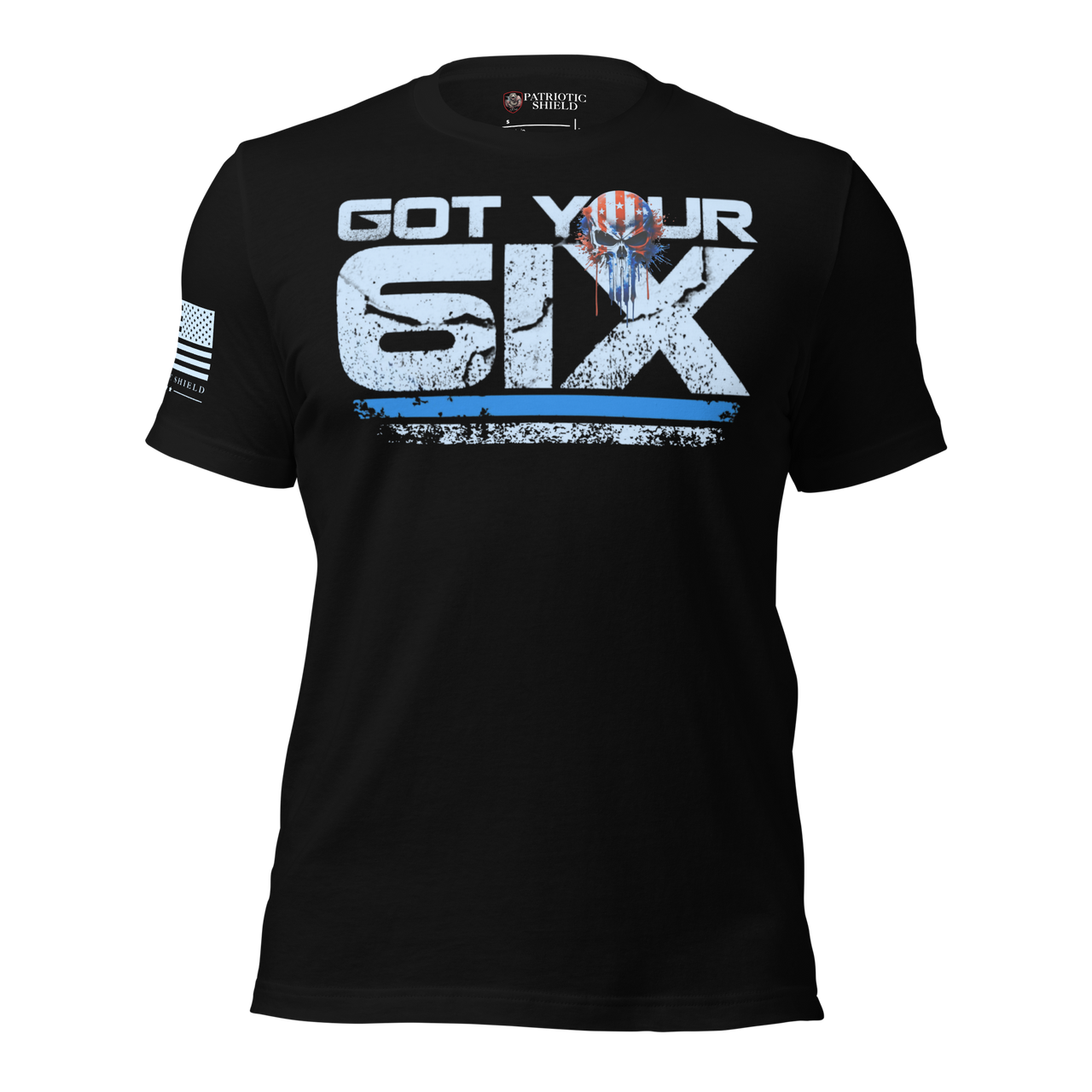 USA-made patriotic t-shirt with warrior mindset design. black