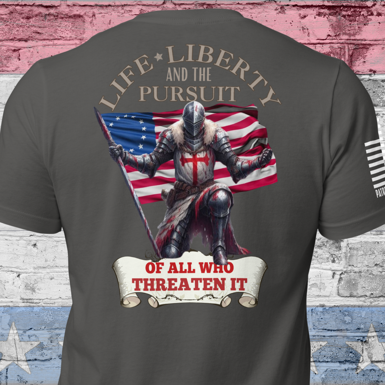 Guardian of Liberty patriotic t-shirt with American crusader design