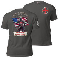 American patriot Guardian of Liberty t-shirt for men and women. asphalt