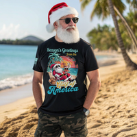Santa on the Beach Gulf of America Christmas T-Shirt
