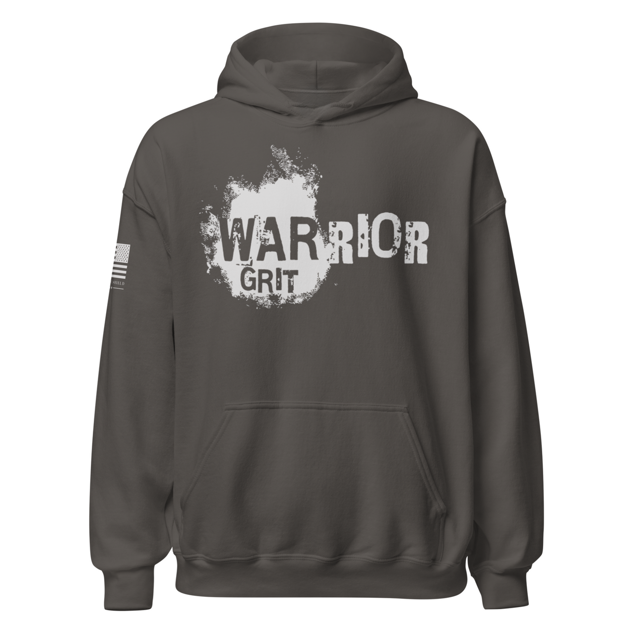 Warrior Spirit Hoodie Patriotic Strength and Freedom. charcoal