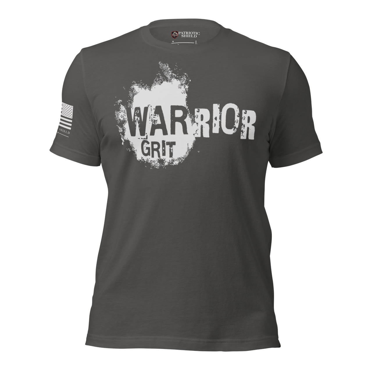 Bold patriotic warrior shirt built for resilience blue collar workers. asphalt