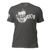 Bold patriotic warrior shirt built for resilience blue collar workers. asphalt
