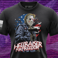 Hellraiser for Freedom creepy patriotic t-shirt