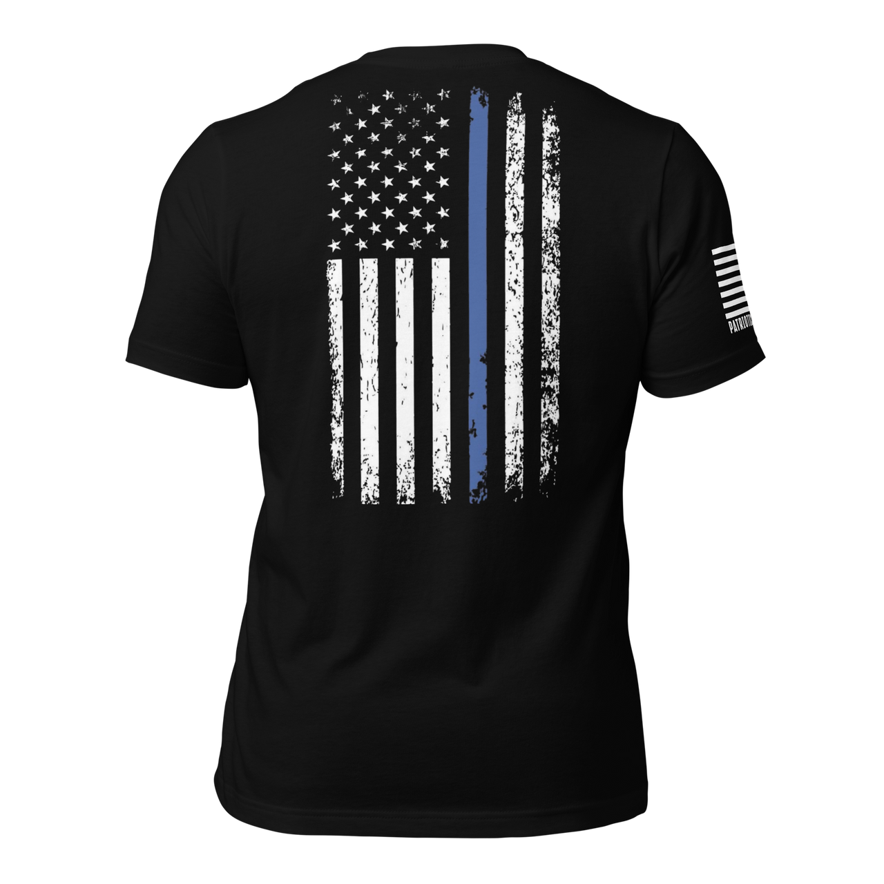 Police Tribute T-Shirt with American Flag Graphic