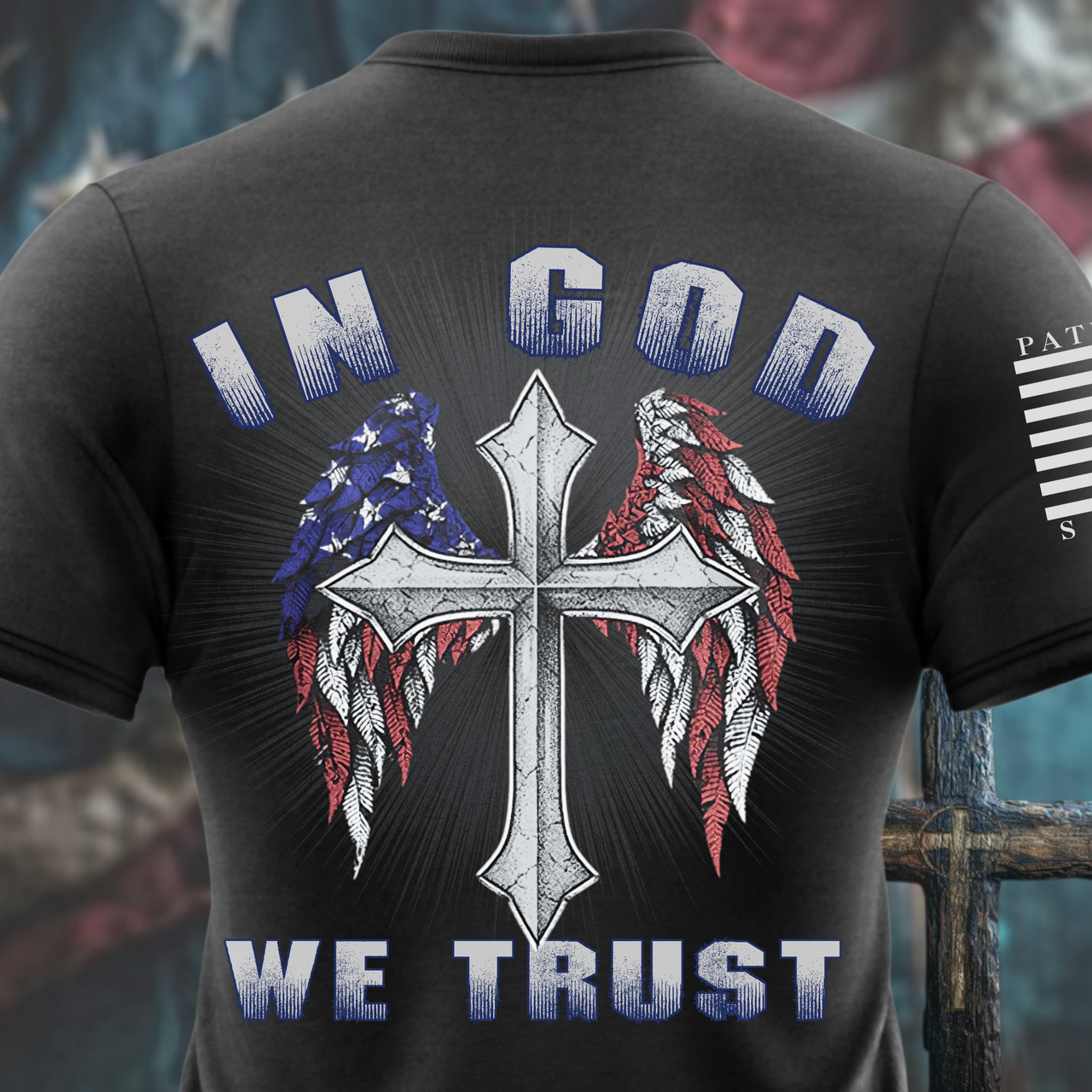 Veteran family-owned patriotic apparel: In God We Trust T-shirt