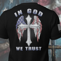 Veteran family-owned patriotic apparel: In God We Trust T-shirt