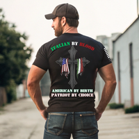 Thumbnail for Italian by Blood American by Birth tee closeup