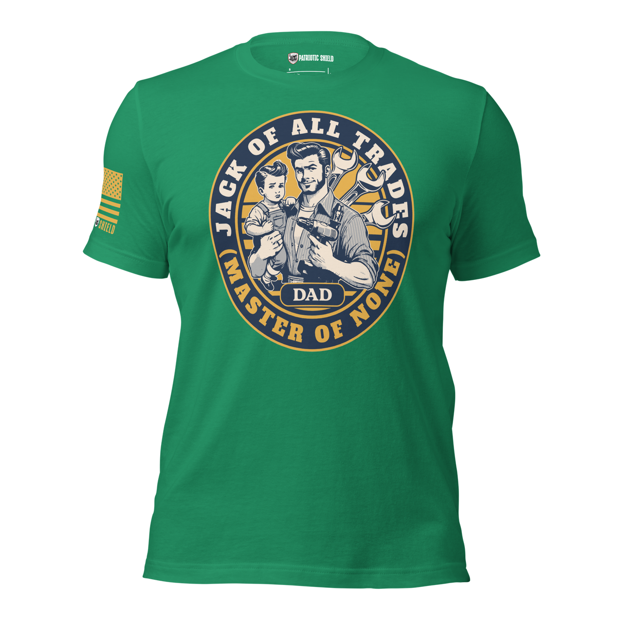 fathers day gift jack of all trades shirt men. kelly green