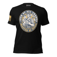 mens graphic tee jack of all trades design. black