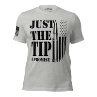 Bold & Funny Gun Shirt - Just the Tip T-Shirt for Patriots. athletic heather