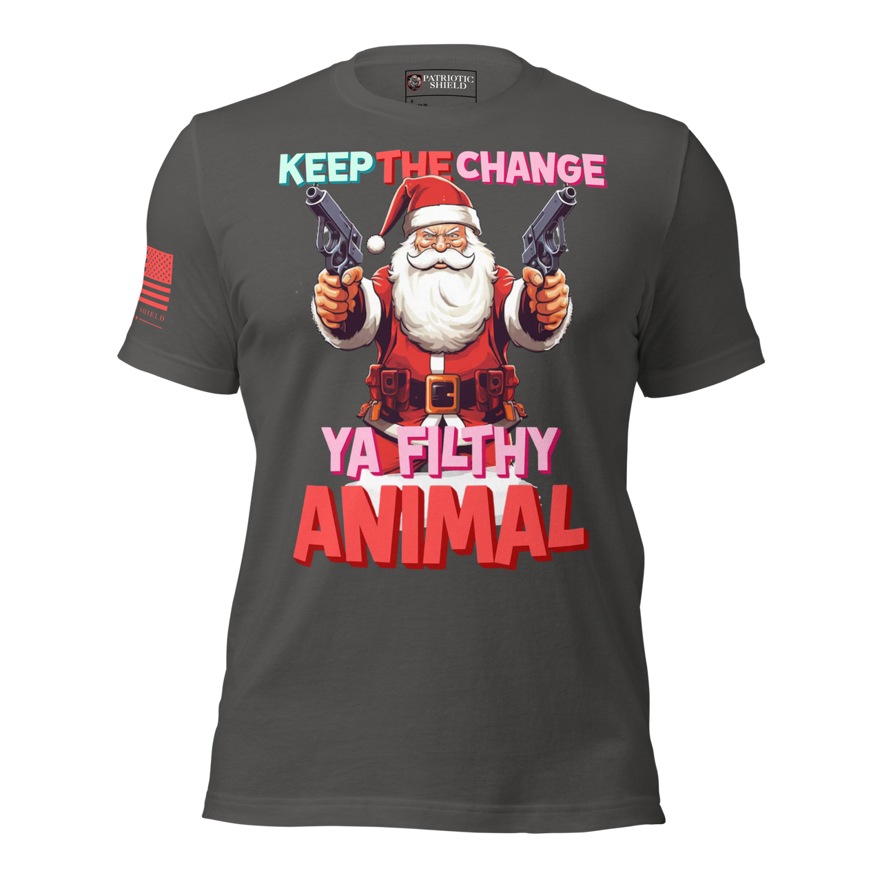 veteran-family owned-patriotic-apparel-keep-the-change-shirt. asphalt