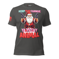 veteran-family owned-patriotic-apparel-keep-the-change-shirt. asphalt