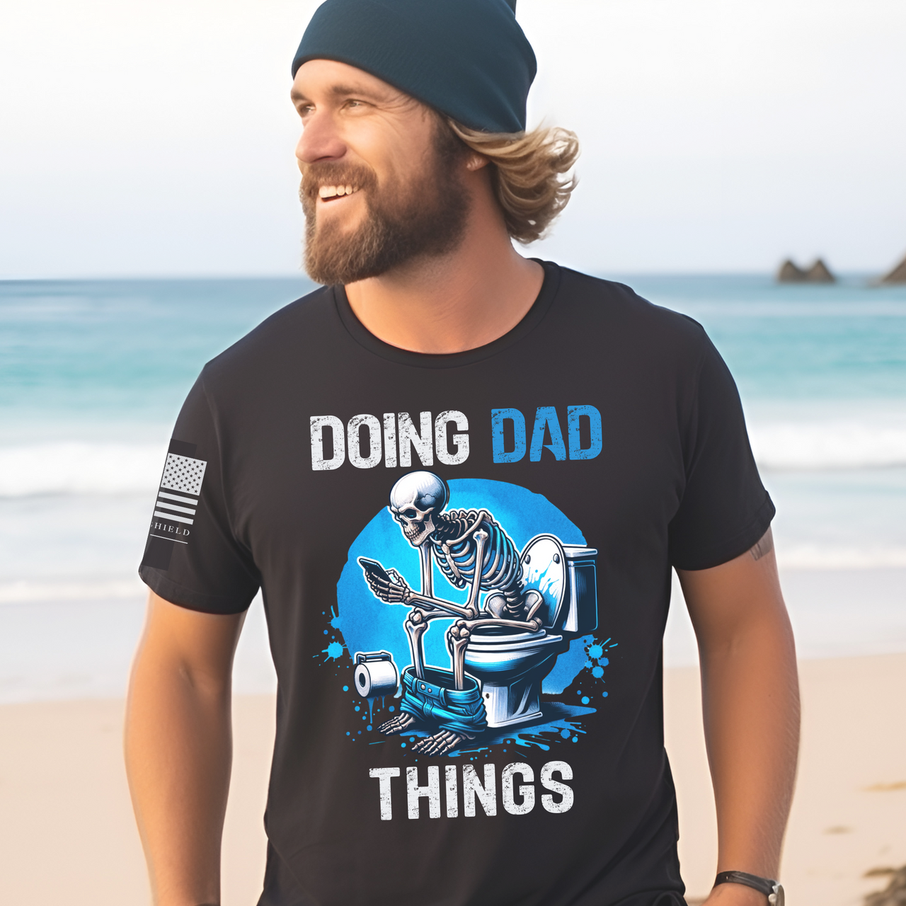 Toilet humor t-shirt Father’s Day gag gift for patriotic, fun loving dads