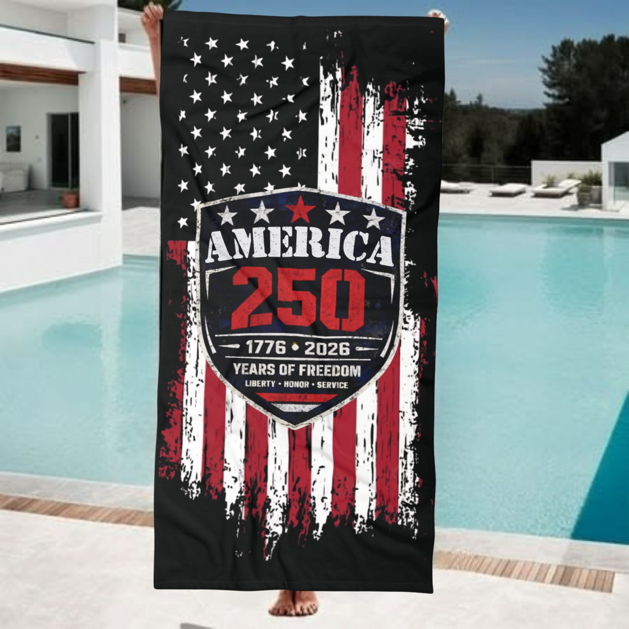liberty 250 towel vintage american flag commemorating 250 years of freedom