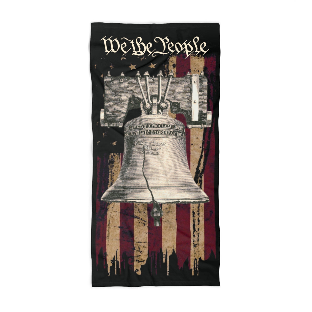 Liberty Bell Independence Day beach towel celebrating the spirit of 1776