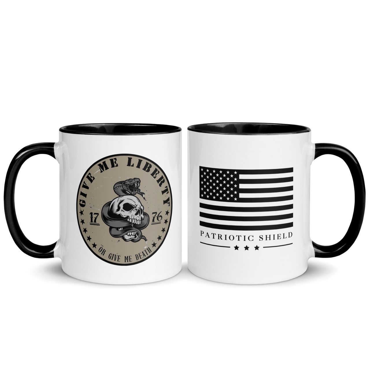 american patriot coffee mug liberty or death emblem. 11 oz