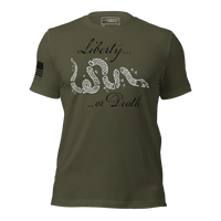 Gritty Liberty or Death Shirt for Defiant Americans. military green