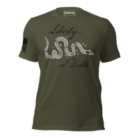 Gritty Liberty or Death Shirt for Defiant Americans. military green