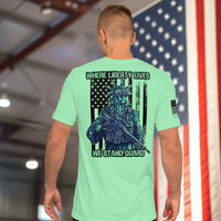 Where Liberty Lives We Stand Guard Patriotic Shirt