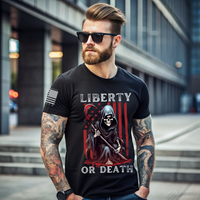 Thumbnail for Patriotic T-Shirt - Give Me Liberty or Give Me Death Design