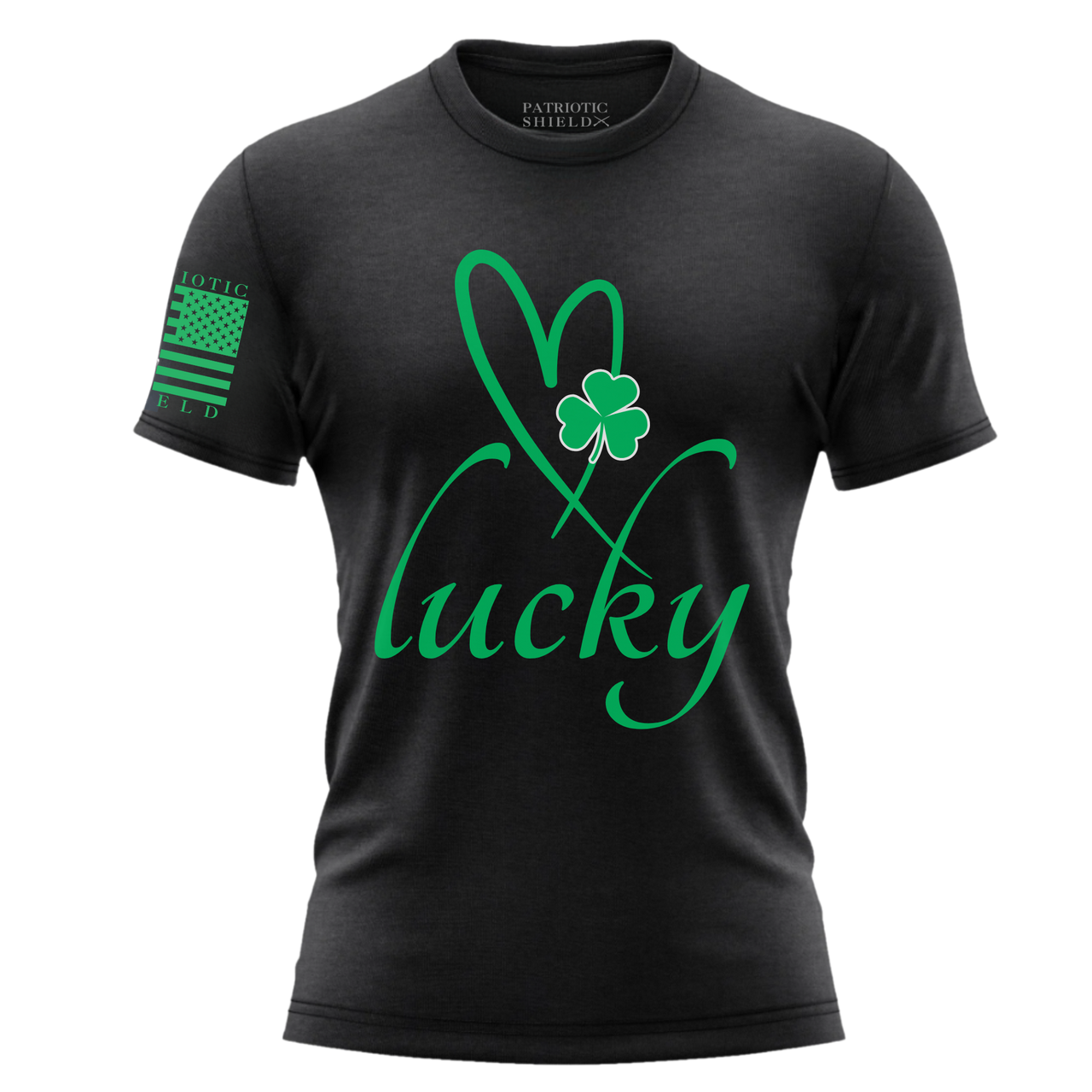 Soft and stylish Lucky Babe T-shirt for St. Patty's day. Black