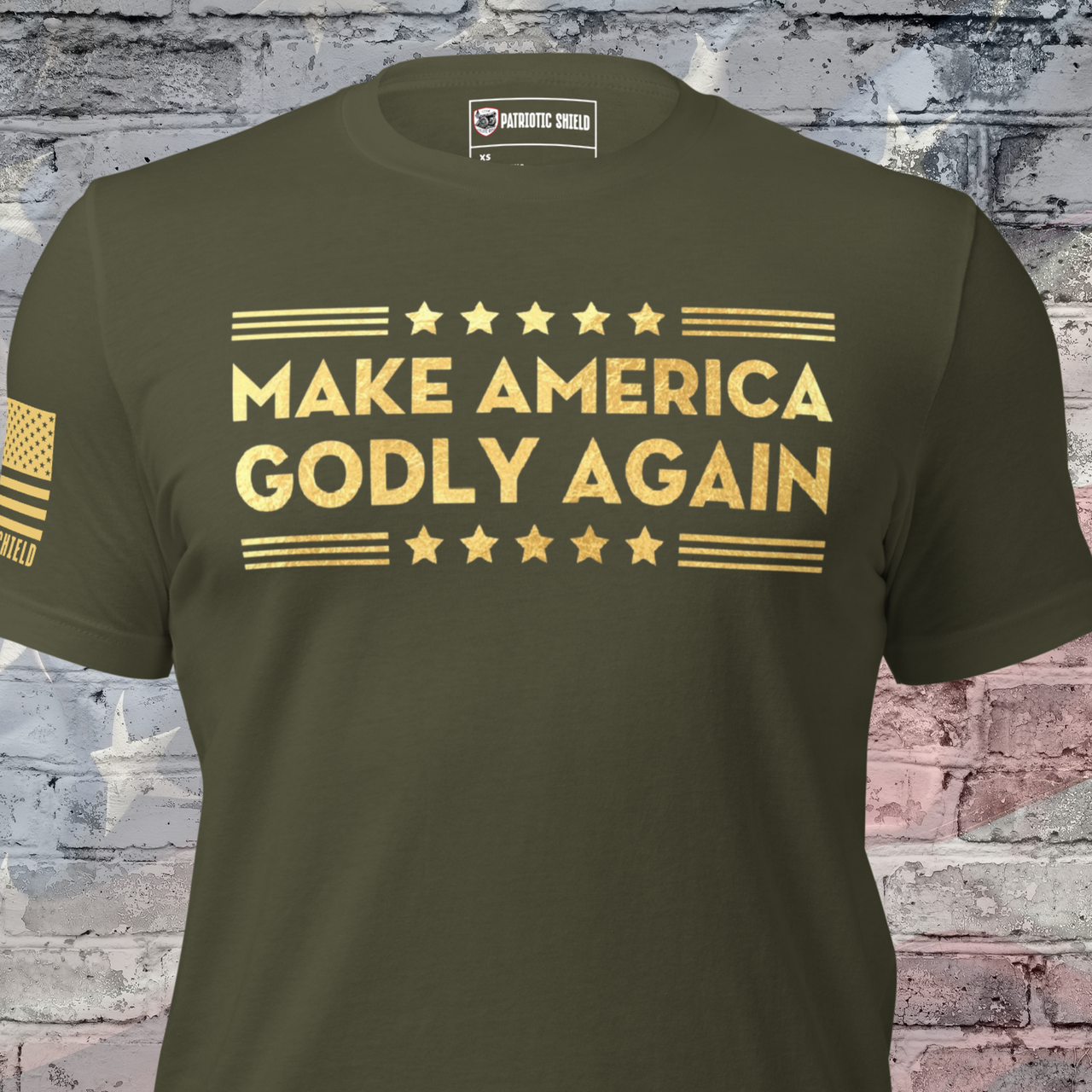 Make America Godly Again T-shirt with patriotic Christian message