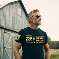 Faith-based American T-shirt supporting God and country