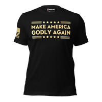 Make America Godly Again Catholic tee for true believers. black