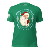 Traditional Patriotic Christmas Tee for Men and Women. kelly