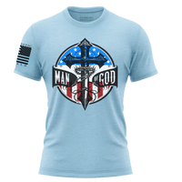 Thumbnail for Christian Warrior T-Shirt – Stand Firm in Faith. baby blue