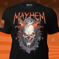 mayhem halloween t-shirt for patriotic adults