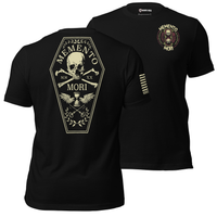 Memento Mori mortality inspired black t-shirt for freedom loving americans. black