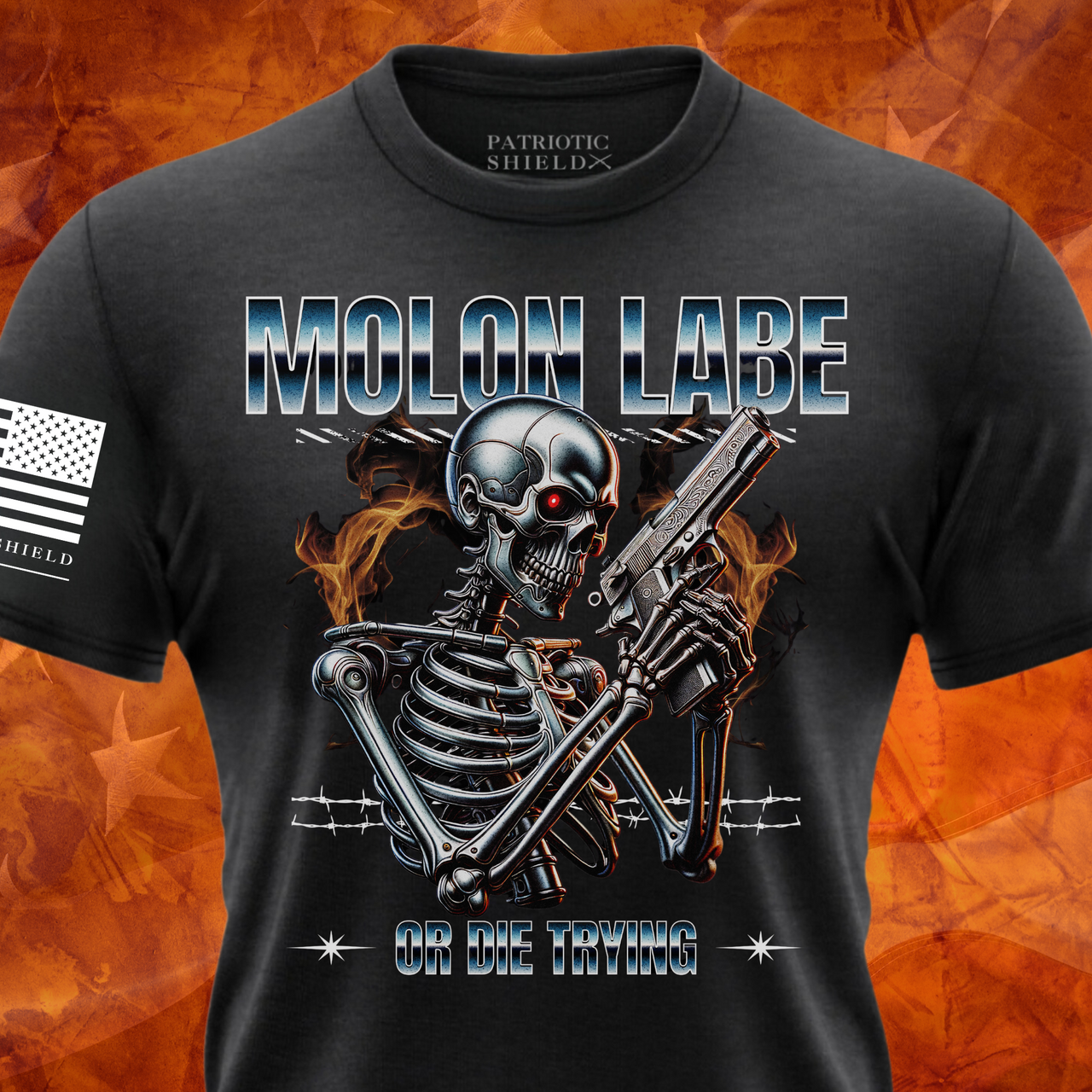 defiant molon labe halloween t-shirt for patriots