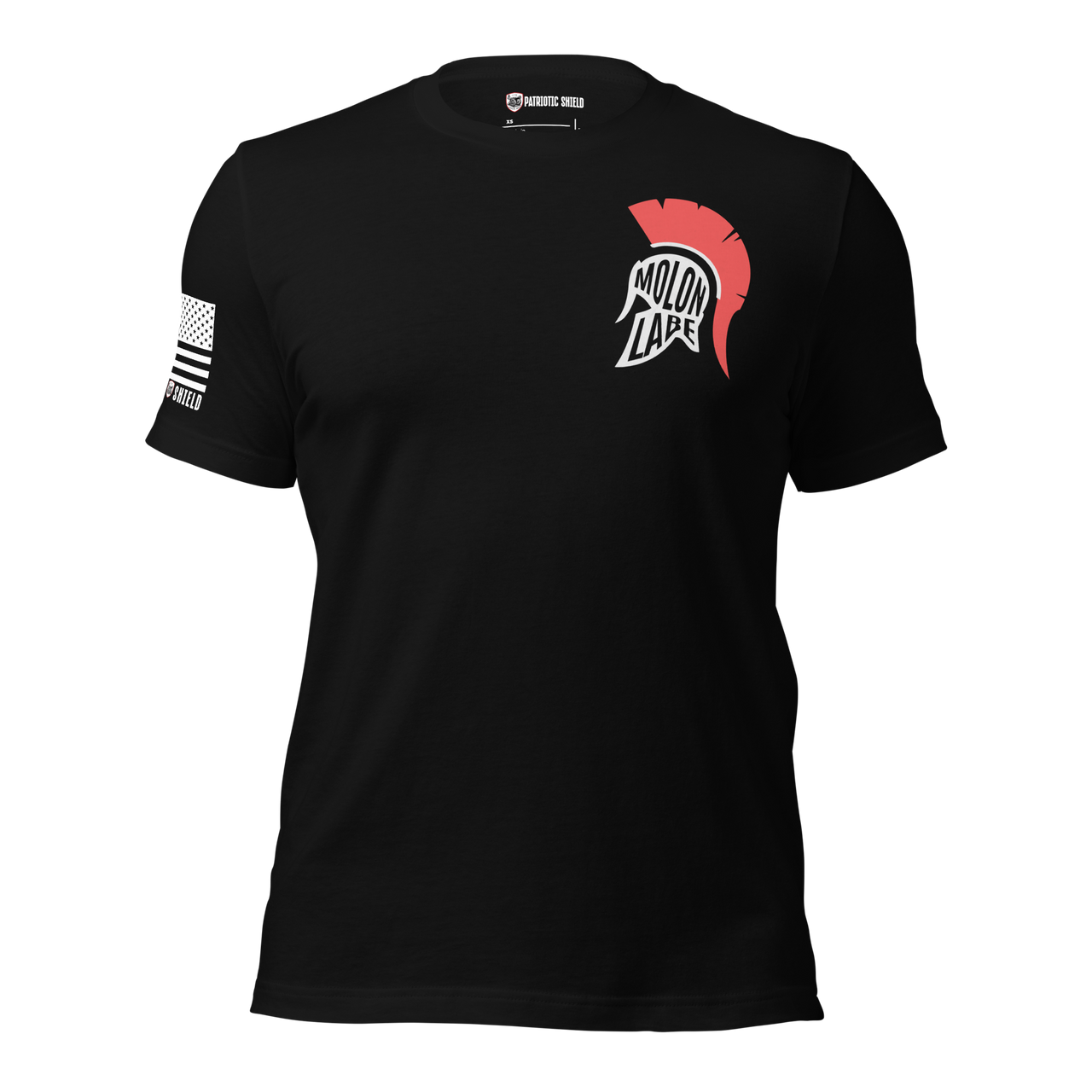 Greek warrior Never Surrender graphic tee with defiant design