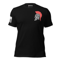 Greek warrior Never Surrender graphic tee with defiant design