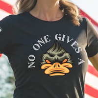 Thumbnail for Close-up of hilarious No One Gives a Duck design on soft comfortable tee