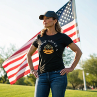 Thumbnail for Stylish women’s patriotic T-shirt with No One Gives a Duck design