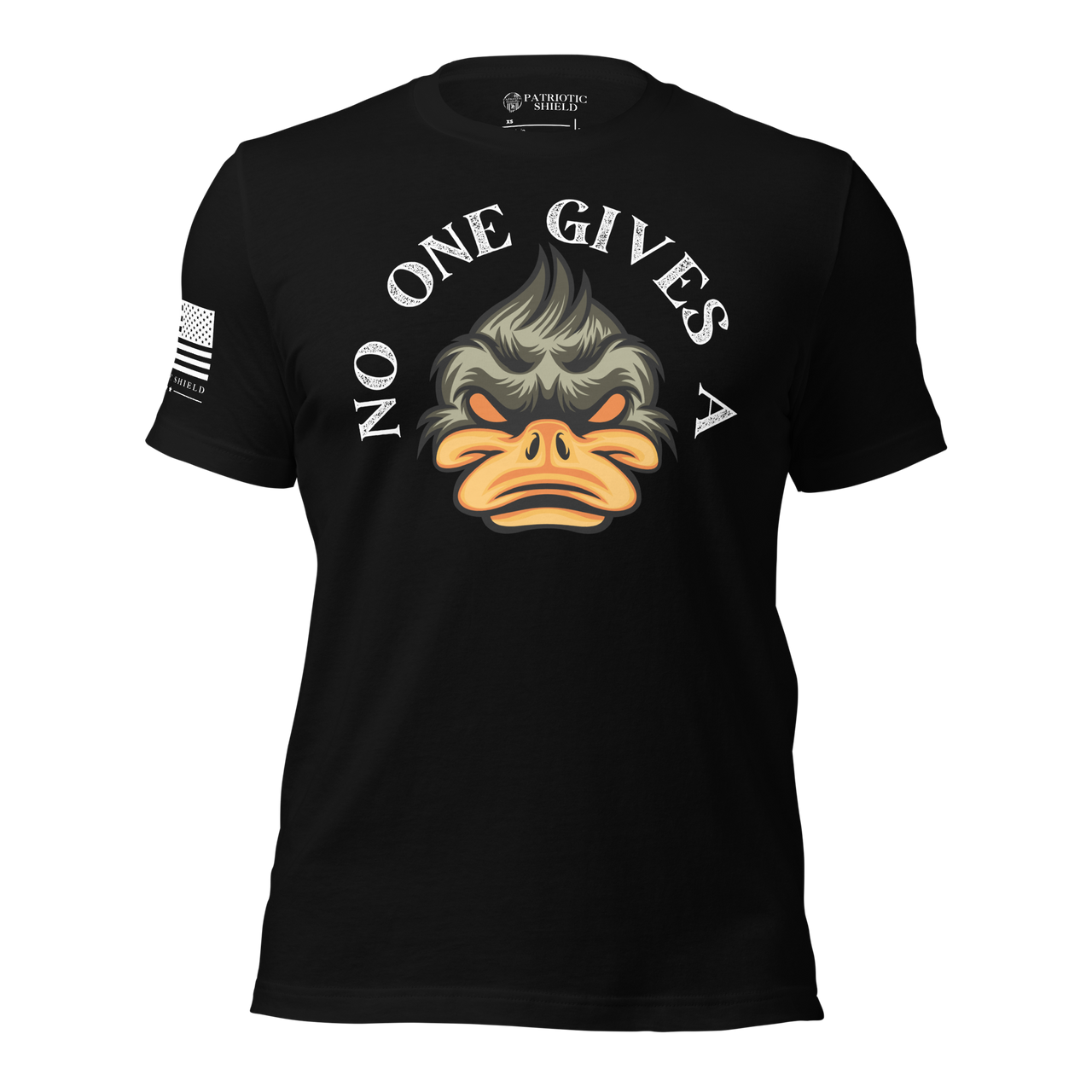 Trendy and humorous No One Gives a Duck T-shirt for patriots. black
