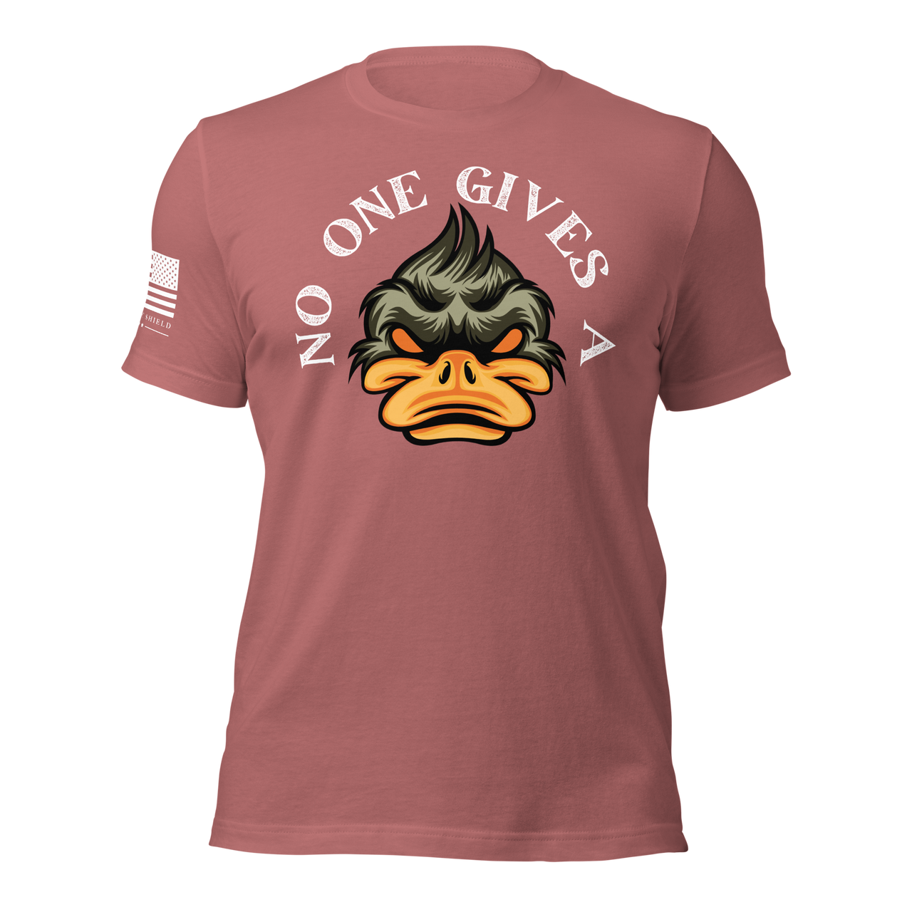 humorous cotton tee for patriotic women. mauve