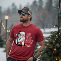 Edgy patriotic Christmas Tee for Adults – Santa Humor Holiday Shirt