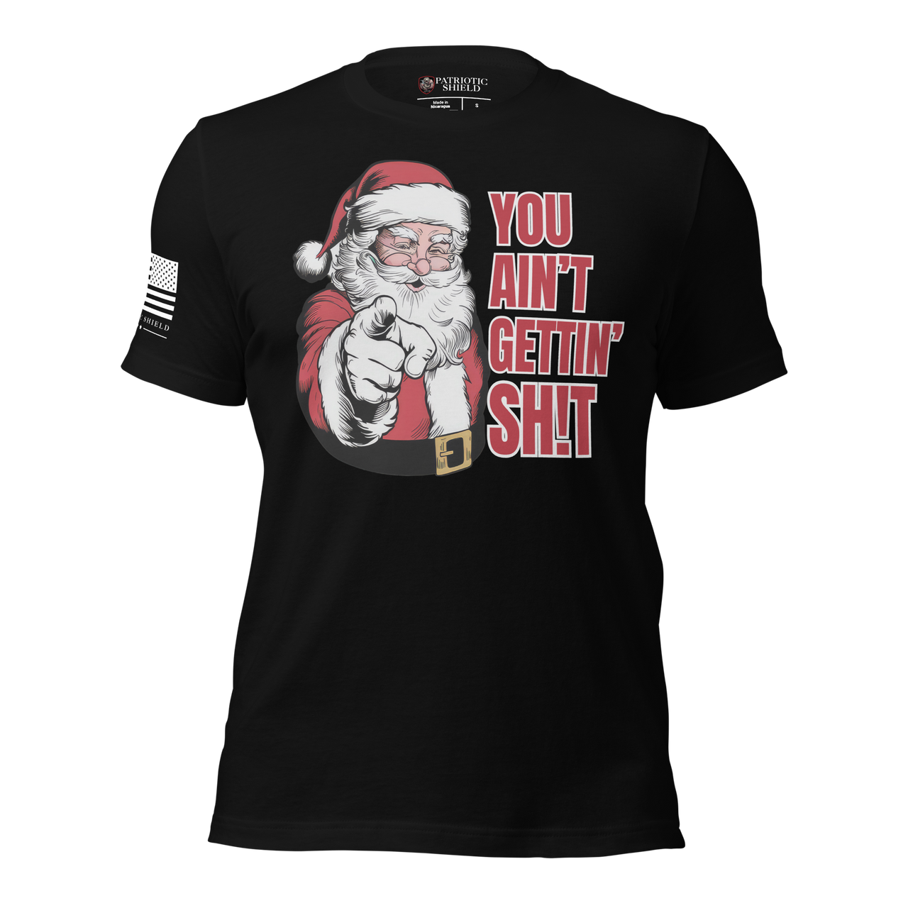 Adult Holiday Humor T-Shirt – Nothing For Christmas Funny Tee. black