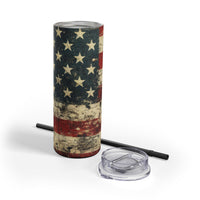 Insulated Old Glory skinny tumbler for patriotic Americans